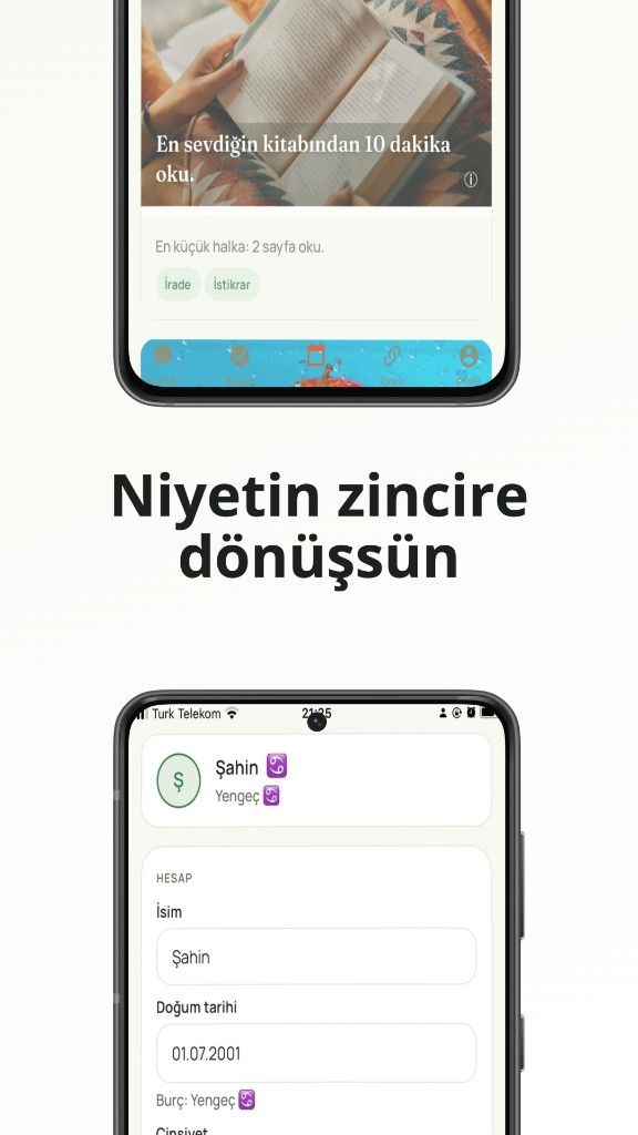 Niyetsen profil ve zincir önizlemesi